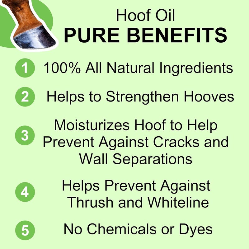 PureSole Hoof Oil - All Natural Hoof Conditioner for Horses with Hoof Oil Brush Applicator - Strengthens, Moisturizes and Treats Hoof Problems - 16 fl oz. - Image 2